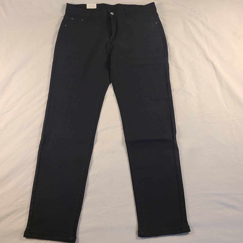 Design Men's Pants 38 Stretch Waist Black New
